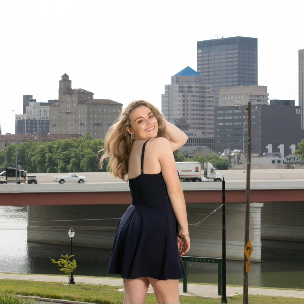 Francesca’s Navy Blue Spaghetti Strap Dress - Picture 5 of 5
